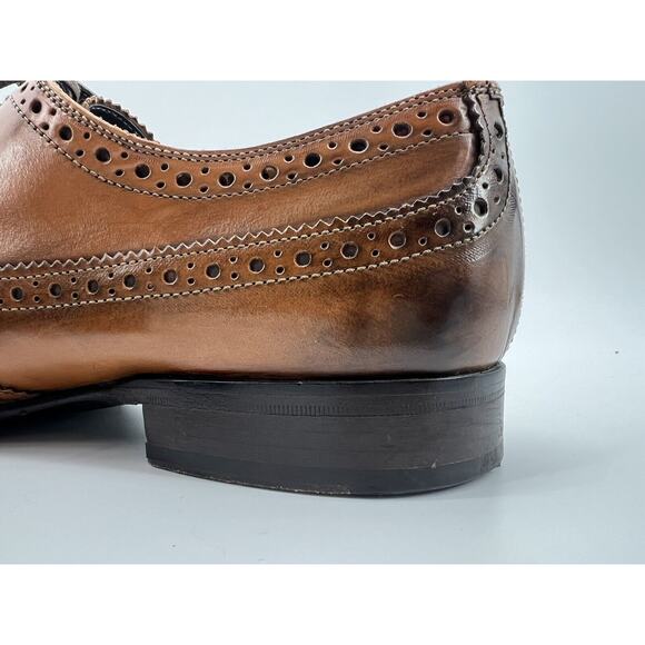 To Boot New York Viceroy Brogue Wingtip Leather Oxfords Cognac Brown Men’s 9.5 - Picture 11 of 12